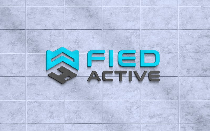 大理石墙上的 3D 标志标志样机
