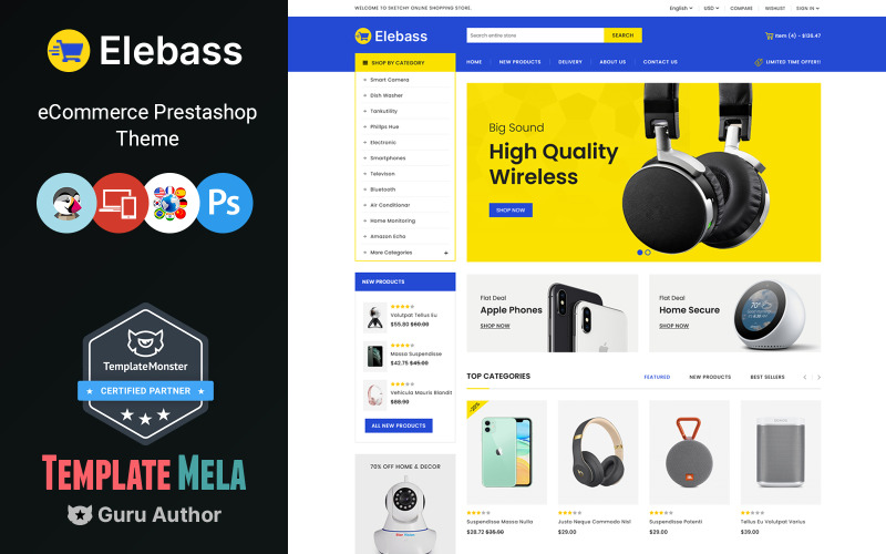 Elebass - 电子产品 Prestashop 主题