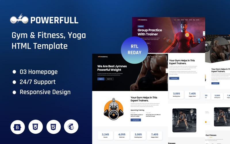 Güçlü - Spor Salonu ve Fitness HTML5 Açılış Sayfası Teması