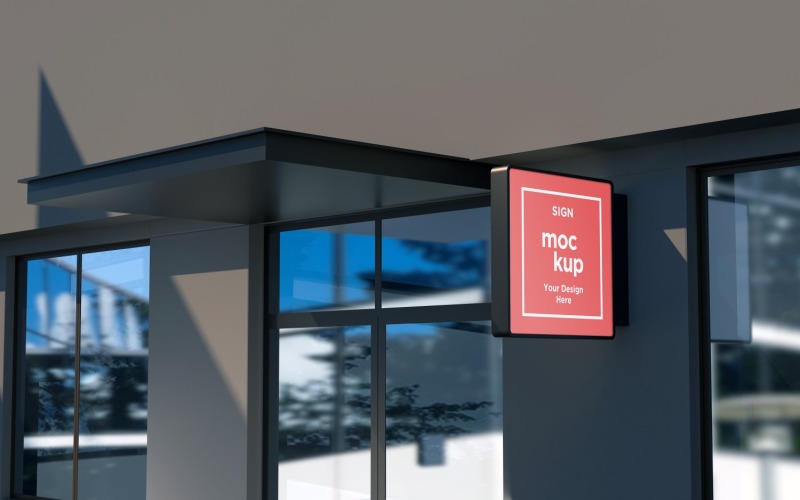 Квадратні стіни Mount Signage Рекламний щит макет шаблону