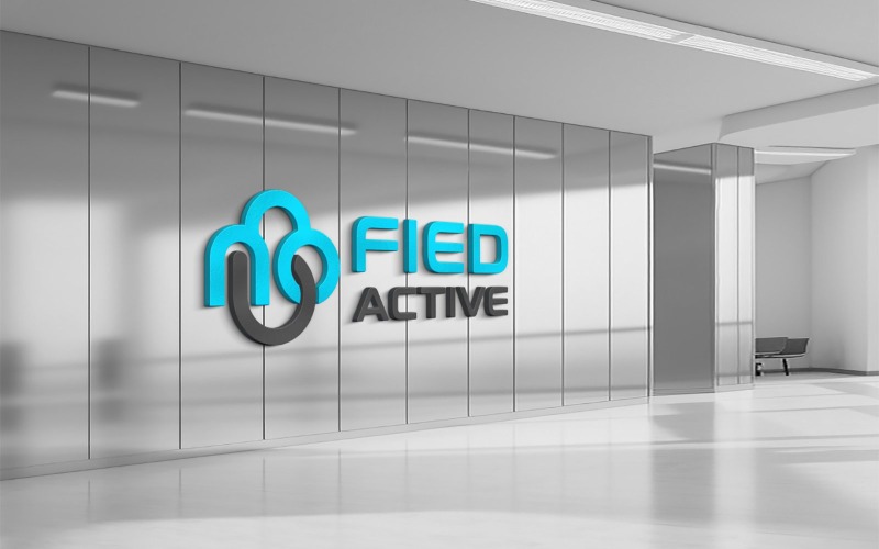 Логотип Mockup 3D Sign Office Wall Конференц-зал Презентация