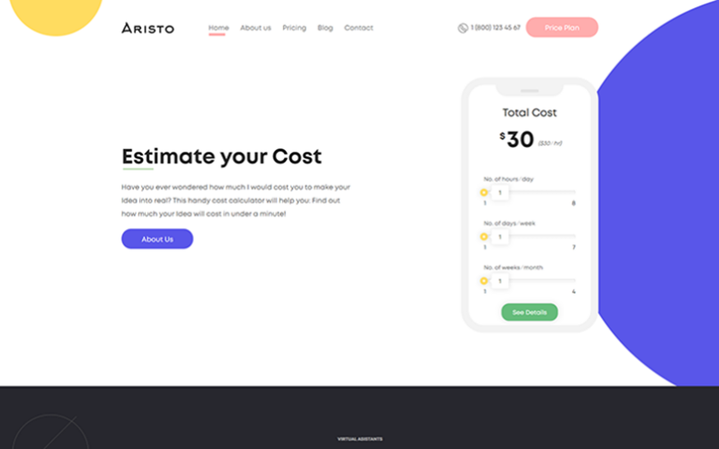 Modello di sito Web Aristo HTML