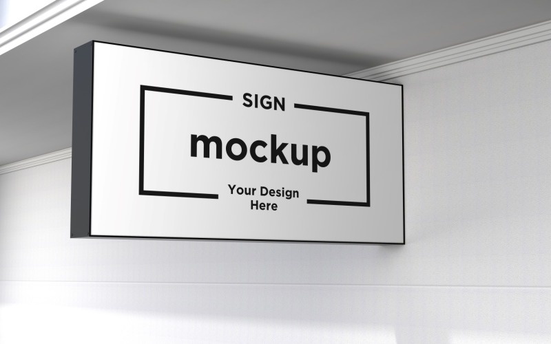 Rechteckige Wandhalterung Fassadenbeschilderung Mockup-Vorlage