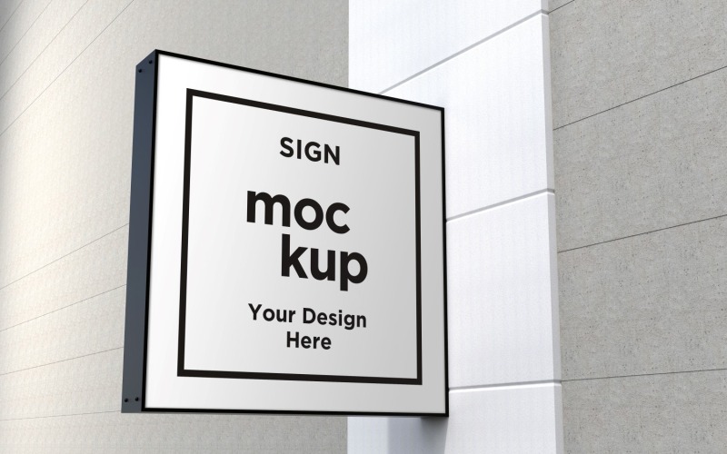 Signage-Modellvorlage für quadratische Wandhalterung