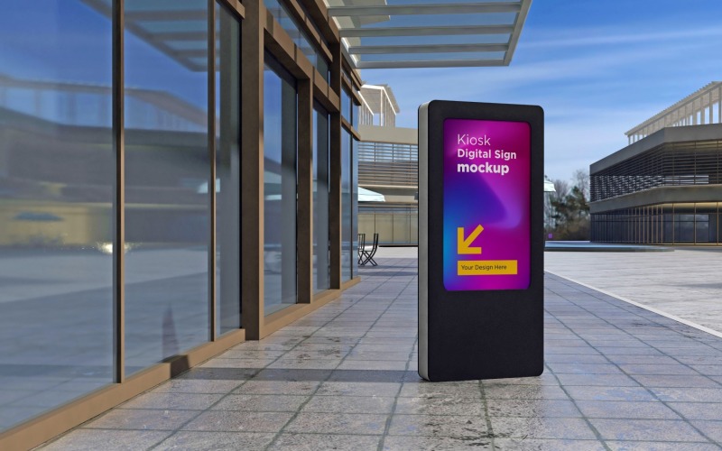 Mockup-sjabloon voor digitale kiosk Sign