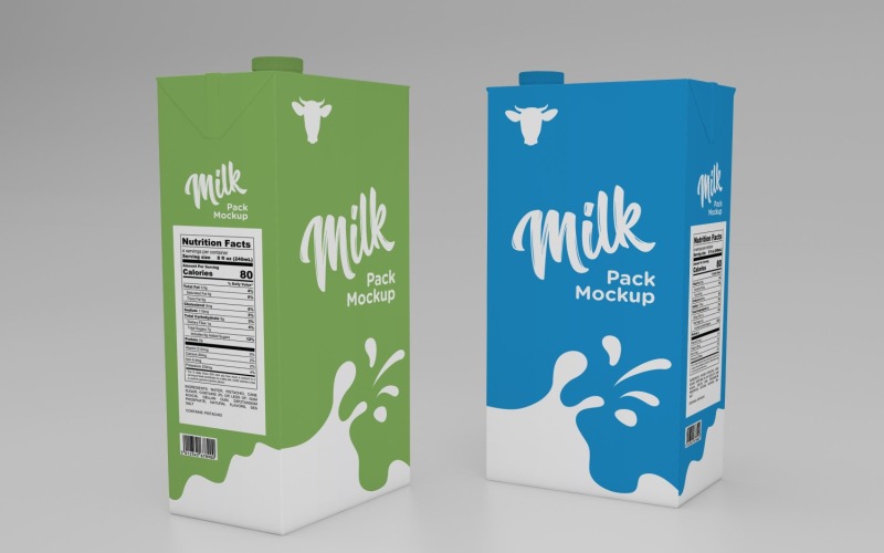 Modello di confezione di due confezioni di latte da un litro di tipo