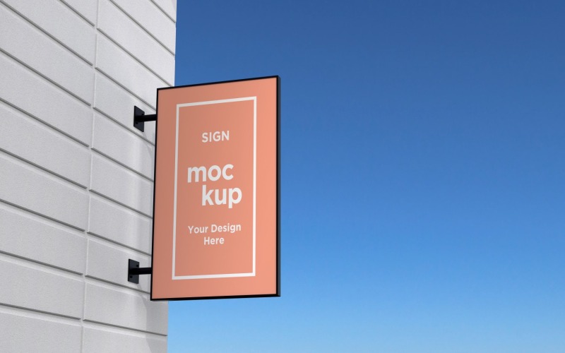Rechthoekige Mockup-sjabloon voor wandmontage M