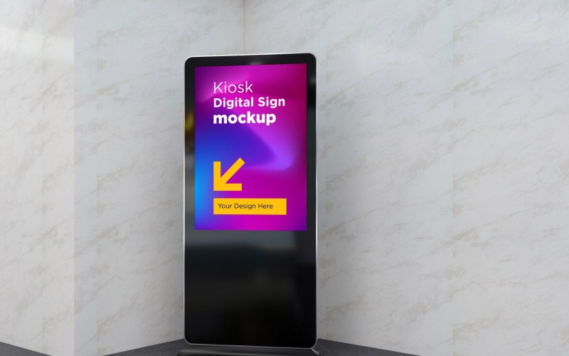 Reklam Kiosk Dijital İşaret Mockup Şablonu
