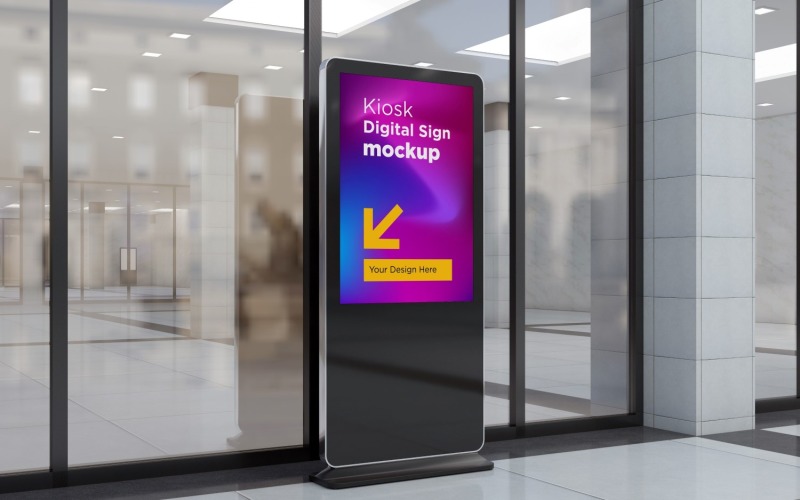 Reklam Totem Mockup Dijital Tabela İki Mockup Şablonu