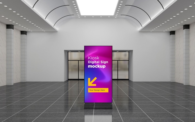 Рекламный тотем Mockup Шаблон цифрового вывески Mockup