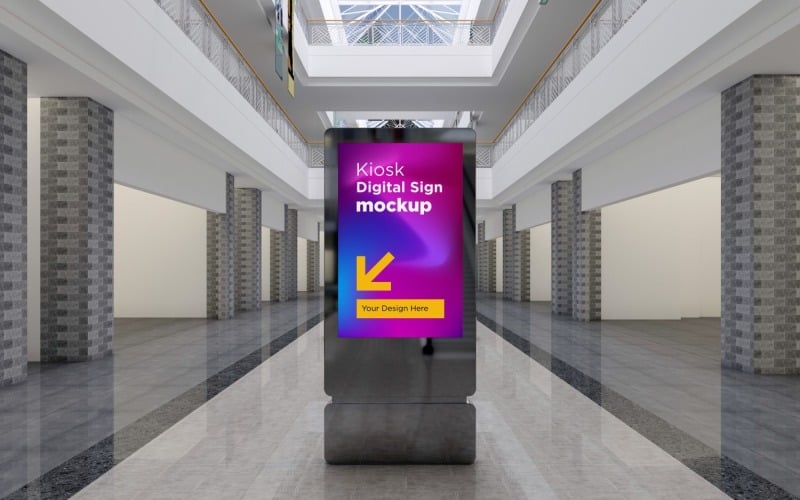 Totem Digital Sign Rendering Mockup Template