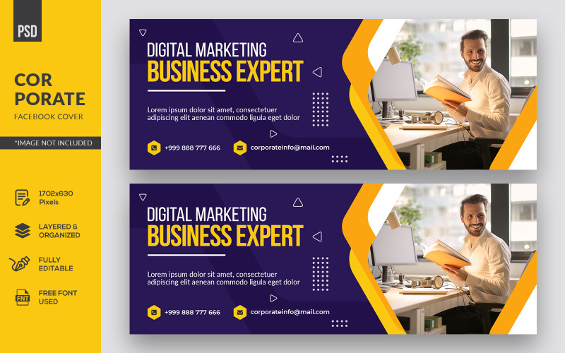 Modern Banner Corporatae Couverture Facebook Médias Sociaux