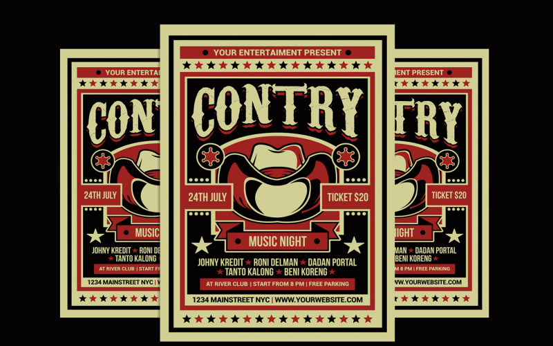 Country Music Flyer Template 1808 Templatemonster