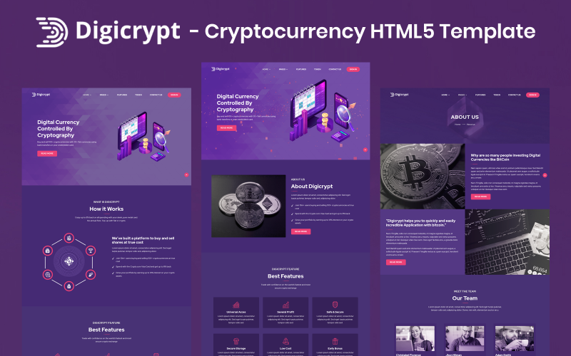 Digicrypt - шаблон HTML5 для криптовалюти