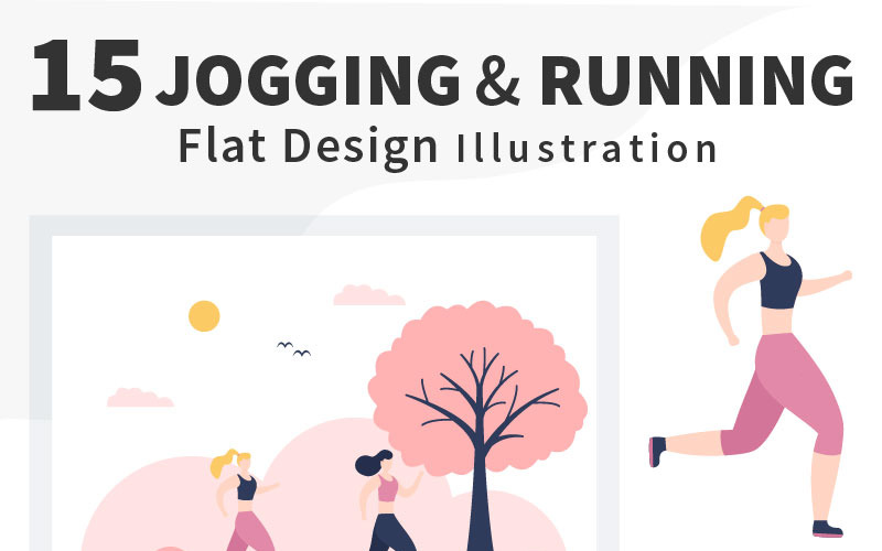 15 Illustrazione di jogging o corsa