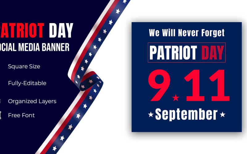 9.11 Patriot Day USA Soha nem felejtjük el a szeptember 11-i közösségi médiát