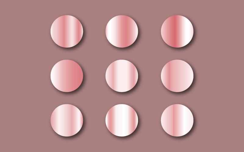 9 Rose Gold Gradients mallvektorer