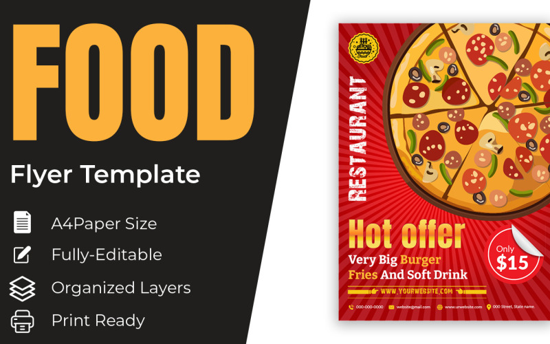 Set flyers of restaurantmenu-ontwerpsjablonen