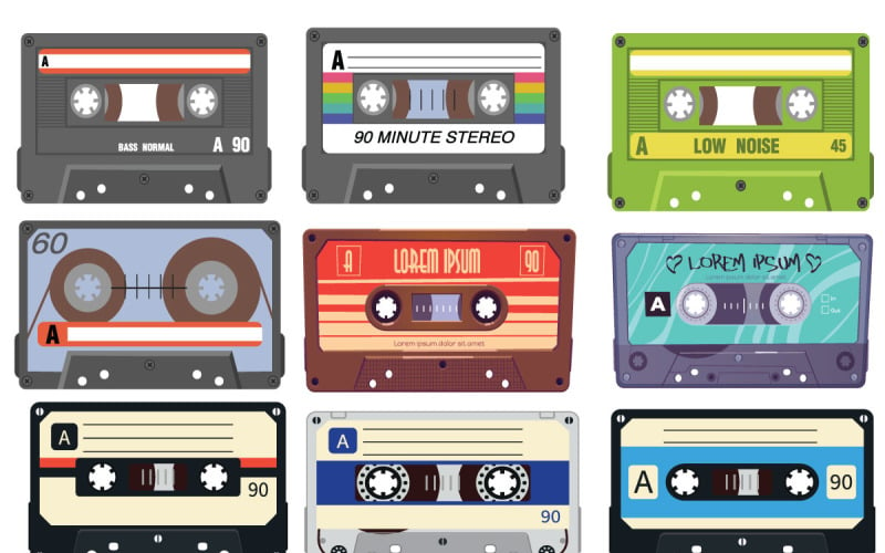 Audio Cassette for Music Industry Vectors