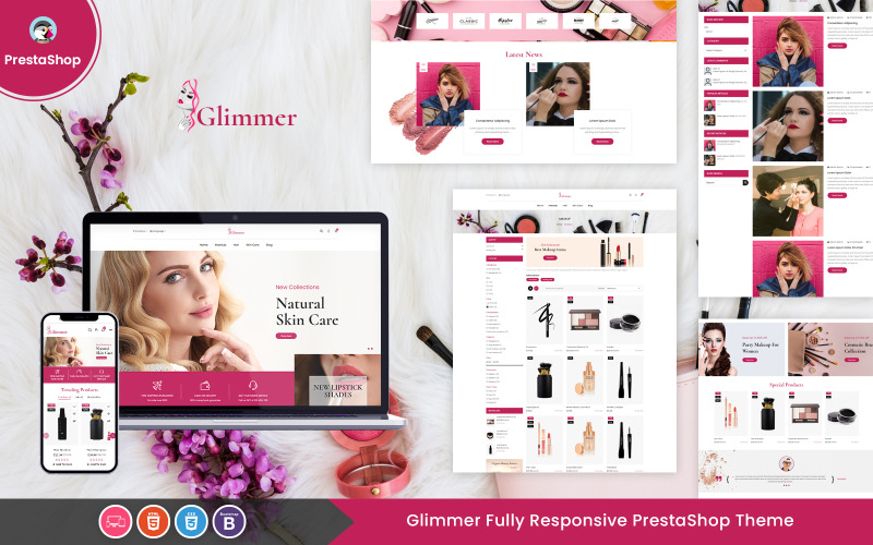 Glimmer - modelo PrestaShop responsivo à beleza