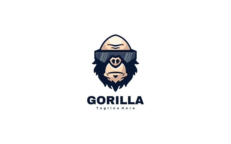 Goril Maskot Karikatür Logosu