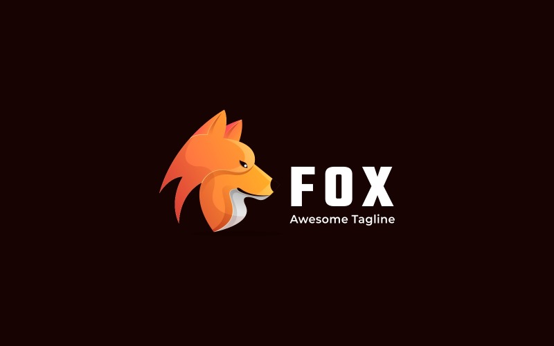 Head Fox Gradient Logo Style