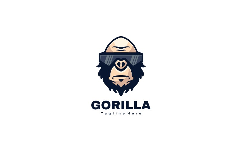 Logo de dessin animé de mascotte de gorille