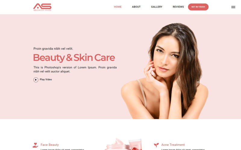Munna | Skin Care HTML5 Landing Page Template