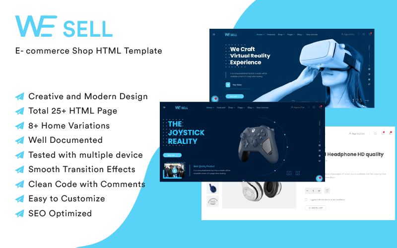 WeSell - Modèle de site Web HTML de boutique d'accessoires