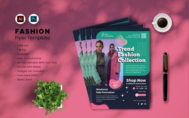 Modello di volantino di moda vol.18
