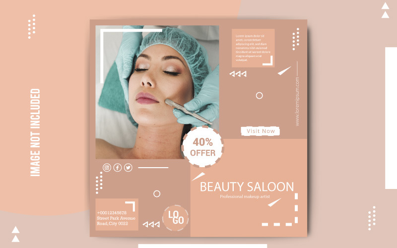 Kosmetický salon sociální média webový banner