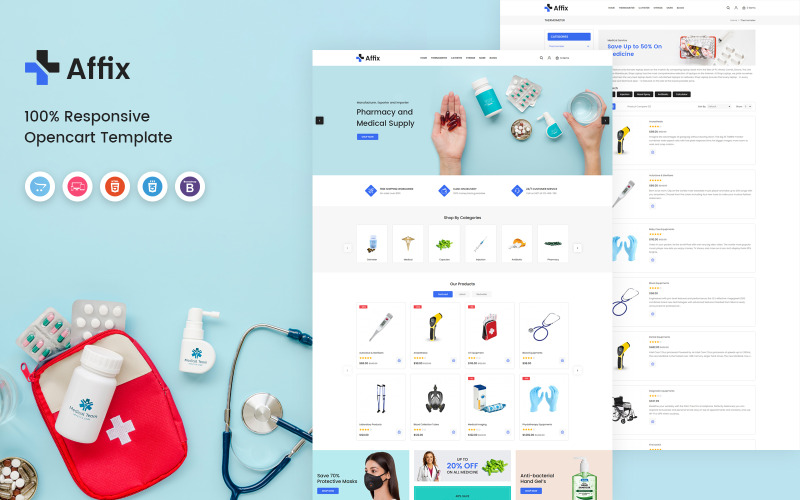 Affix - Медичний шаблон OpenCart