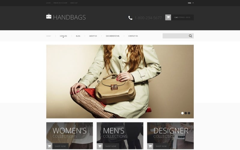 Бесплатная адаптивная тема Shopify для сумок