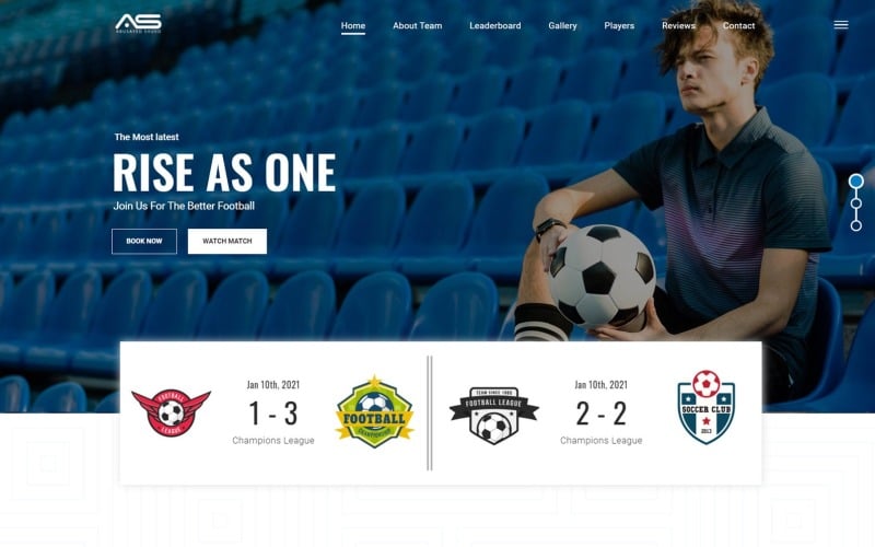 比乔伊足球俱乐部 HTML5 登陆页面模板