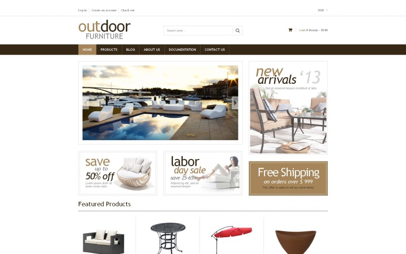 Gratis Shopify Möbler webbplatstema