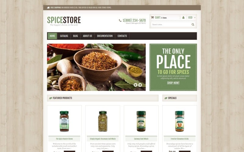 Gratis Spice Shop Responsive Shopify-thema