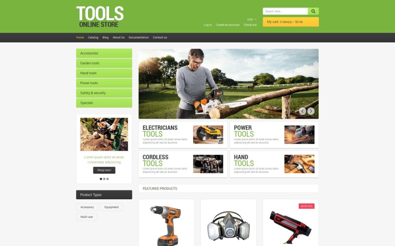 Kostenlose Tools & Ausrüstung Responsive Shopify Theme
