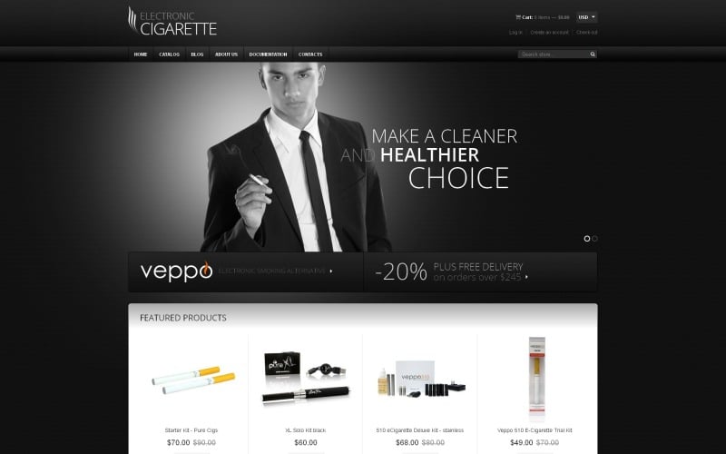 Kostenloses responsives Shopify-Theme für Tabak