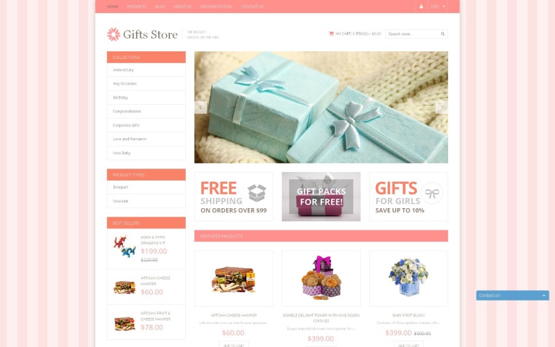 Tema Shopify reattivo del negozio di regali gratuiti