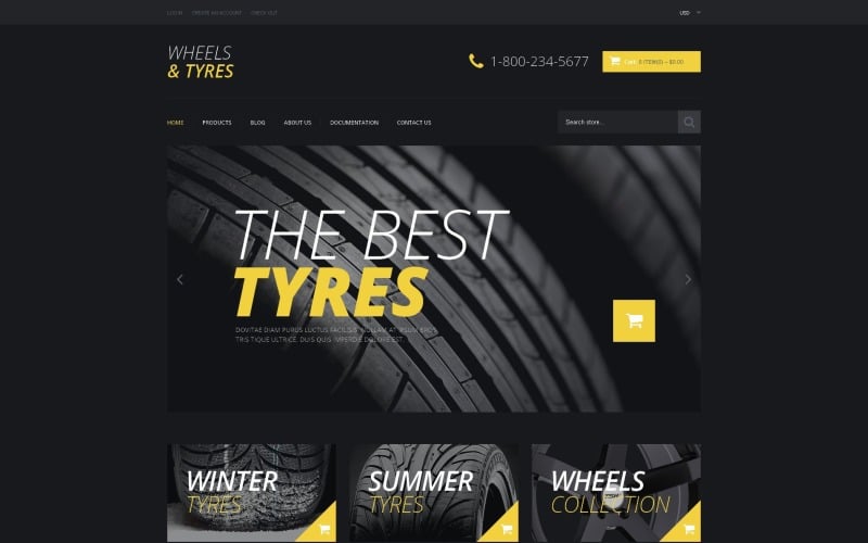 Tema Shopify reattivo per ruote e pneumatici gratis