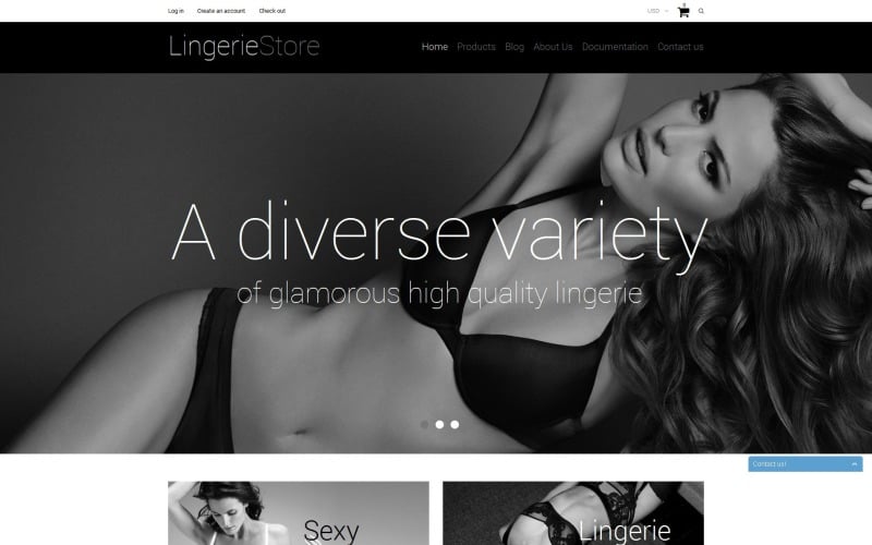 Tema Shopify responsivo de lingerie grátis