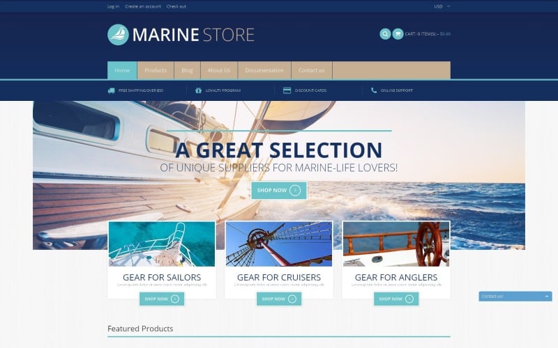 Thème Shopify responsive Yachting gratuit