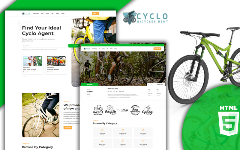 Cyclo - HTML5-webbplatsmall för cykeltjänst