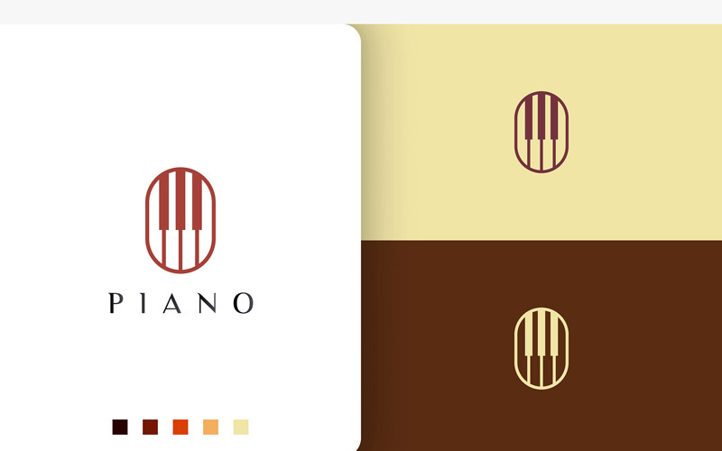 Logotipo de piano estilo minimalista y moderno.