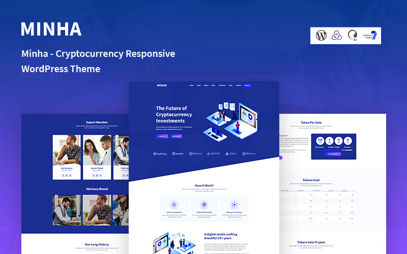 Minha - kriptovalutára reagáló WordPress téma