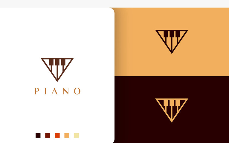 Piano School-logo in moderne stijl
