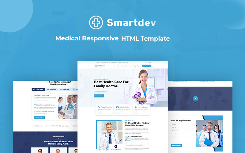 Smartdev — адаптивный медицинский шаблон веб-сайта