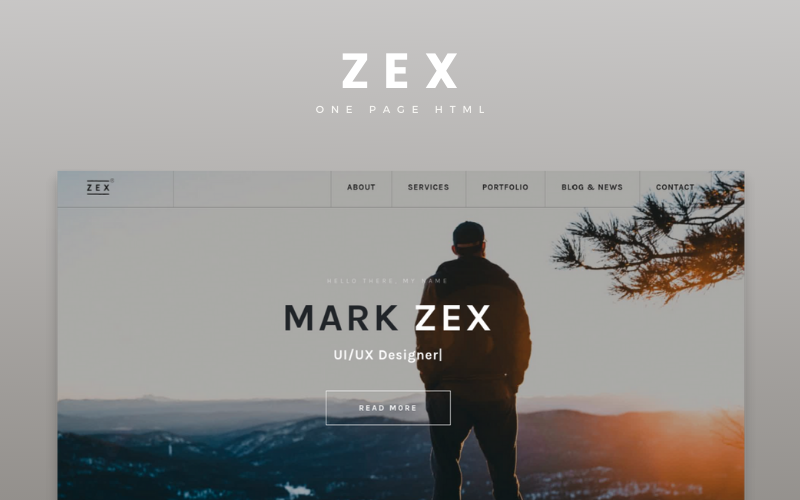 Zex - 个人多用途投资组合 Onepage Html 登陆页面模板
