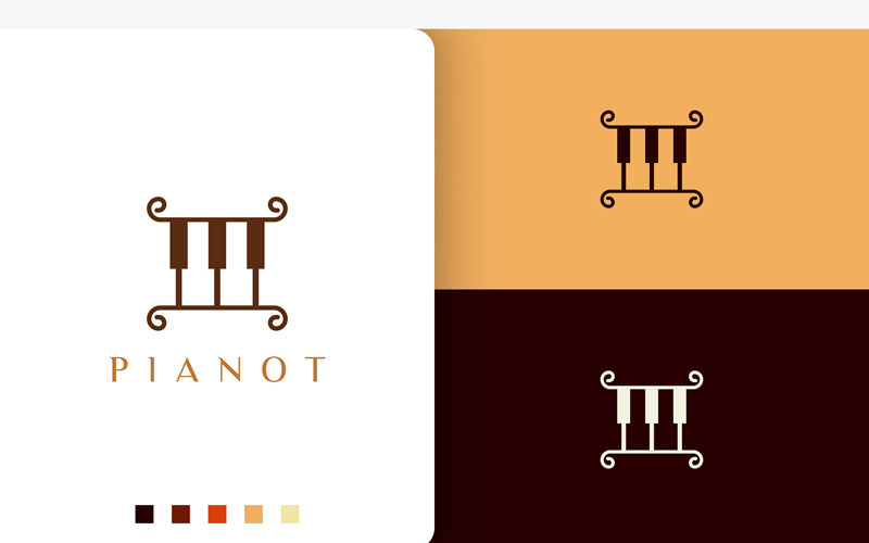 Egyszerű és modern zongora zeneszerző logó