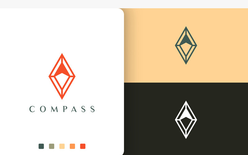 Expeditions- oder Kompass-Logo in Simple